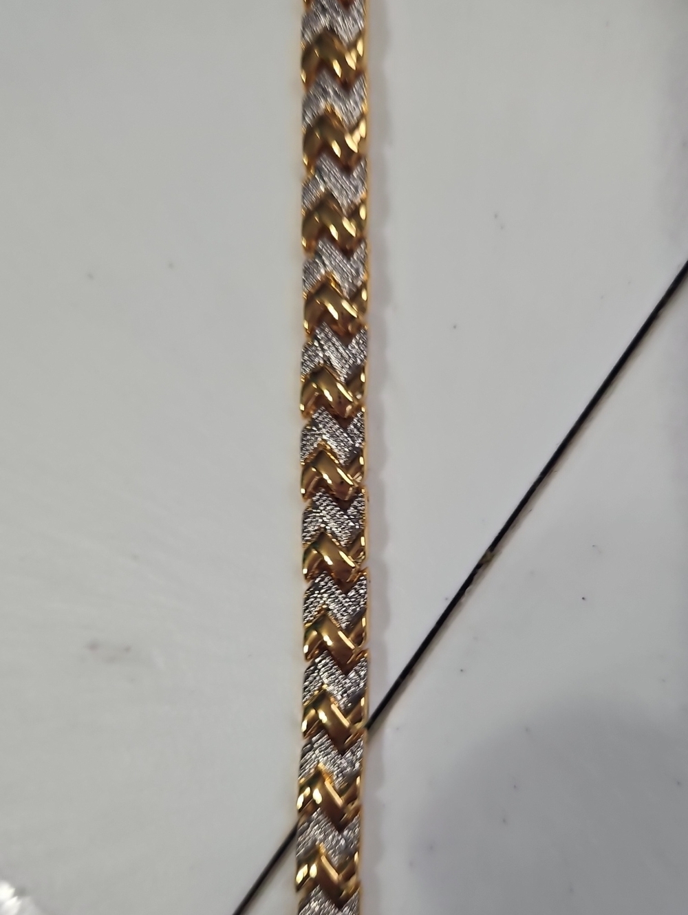 7.5 inch magnetic two tone bracelet